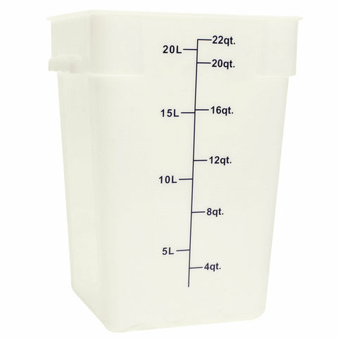 PLSFT022PP Thunder Group 22 Qt. White Square Food Storage Container