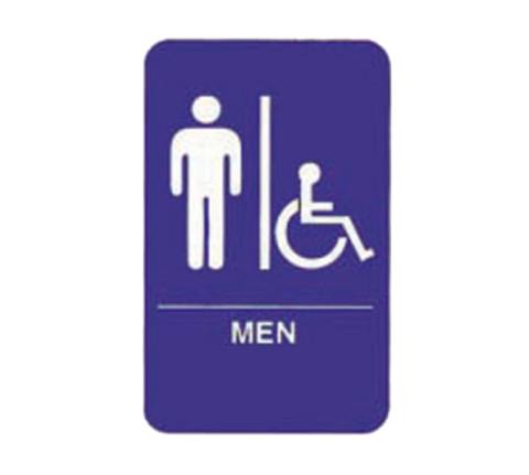 695631 Tablecraft 6" x 9" Men/Accessible w/Handicapped Symbol & Braille