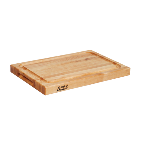 BBQBD John Boos 12" x 18" x 1-1/2" Thick Grooved Maple Cutting Board
