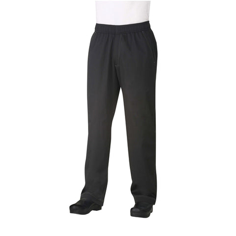CVBPBLKXL Chef Works Men's Cool Vent Inserts On Side Seam And Back Of Knee Baggy Pants