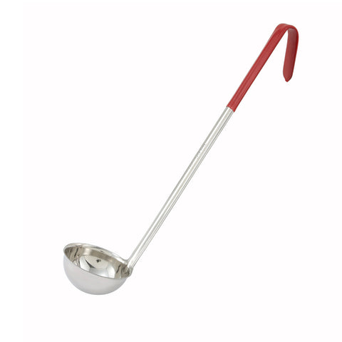LDC-2 Winco 2 Oz. Stainless Steel Ladle w/ Red Handle