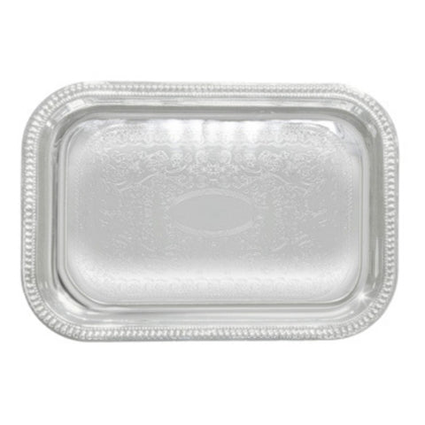 CMT-1812 Winco 18" x 12-1/2" Rectangular Chrome-Plated Serving Tray