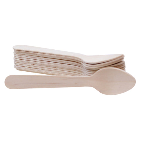 BAMSP425 Tablecraft 4-1/4" Disposable Pinewood Spoon