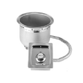SS-8TDU Wells Round Warmer with Drain, Non-insulated, 7 Quart, Top-Mount, 120V, Thermostat Control, UL Approved.
