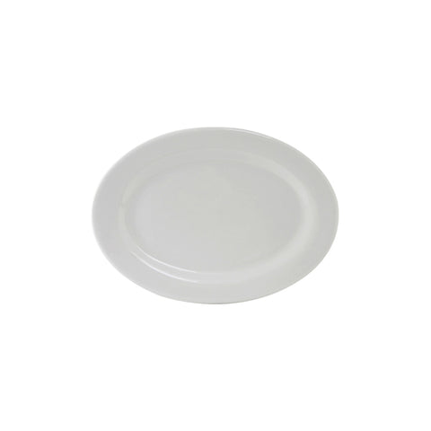 ALH-082 Tuxton 8" x 6" White Wide Rim Rolled Edge Oval China Platter