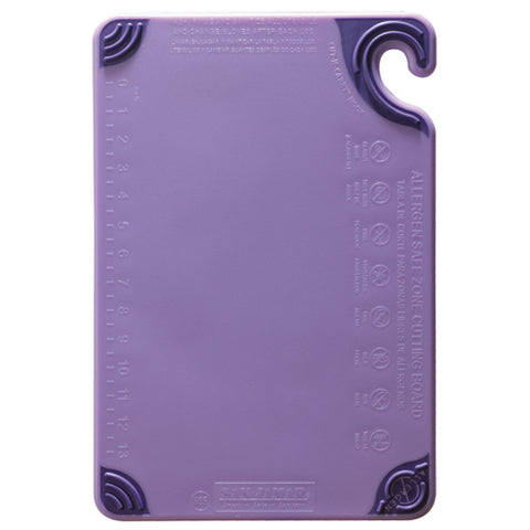 CBG121812PR San Jamar 12" x 18" x 1/2" Saf-T-Grip Allergen Saf-T-Zone Purple Cutting Board