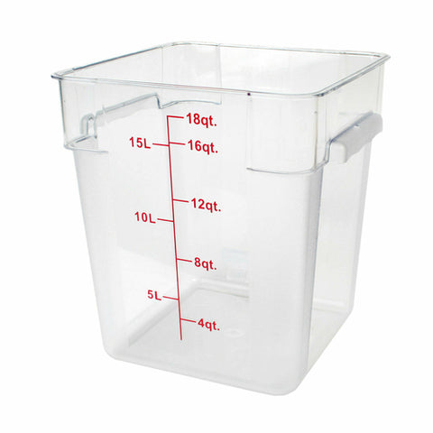 PLSFT018PC Thunder Group 18 Qt. Clear Square Food Storage Container