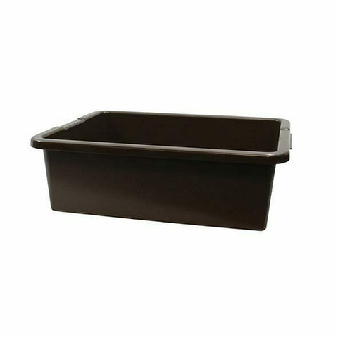 1557BR Tablecraft 22" x 16" x 7" Brown Heavy-Duty Bus Box