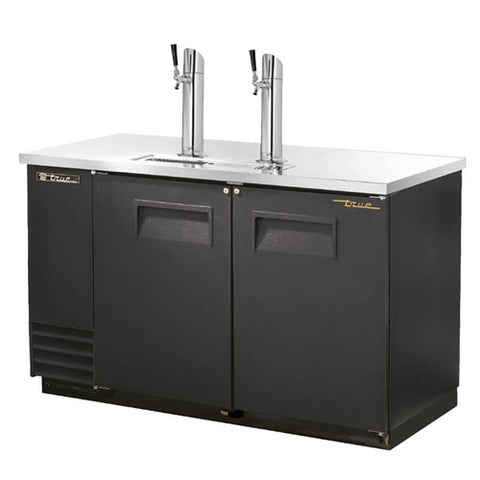 TDD-2-HC True 59" Black 2-Column Draft Beer Dispenser w/ (2) Keg Capacity