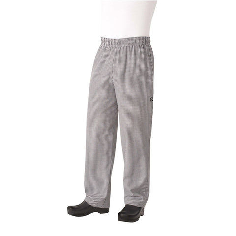 NBCP000M Chef Works Men's Elastic Waistband With Drawstring Essential Baggy Pants