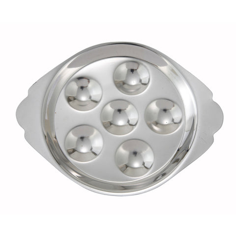 SND-6 Winco 6-Hole Stainless Steel Snail Dish