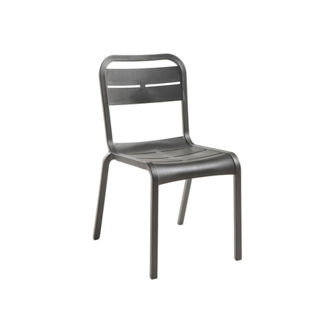 UT110002 Grosfillex Stacking Side Chair Charcoal