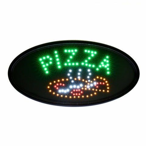 497-07 Alpine Led "Pizza" Sign, 14"W X 23"H, Oval,  Wall Mount, Flashing And Steady Display