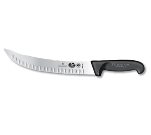 5.7323.25  Victorinox 10" Granton Edge Cimeter Knife w/ Black Fibrox Handle