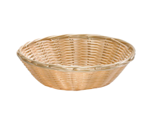 1175W Tablecraft 8-1/2" x 2-1/4" Beige Round Rattan Basket