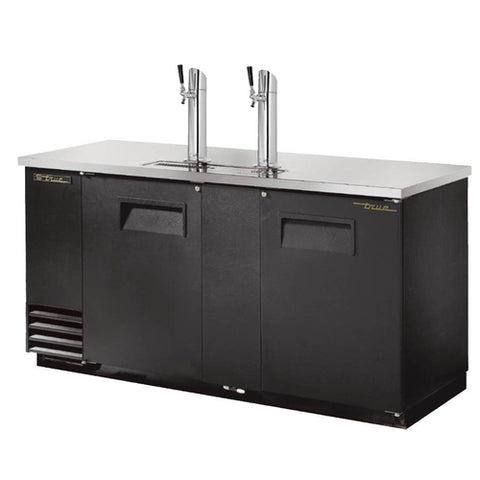 TDD-3-HC True 69" Black 2-Column Draft Beer Dispenser w/ (3) Keg Capacity